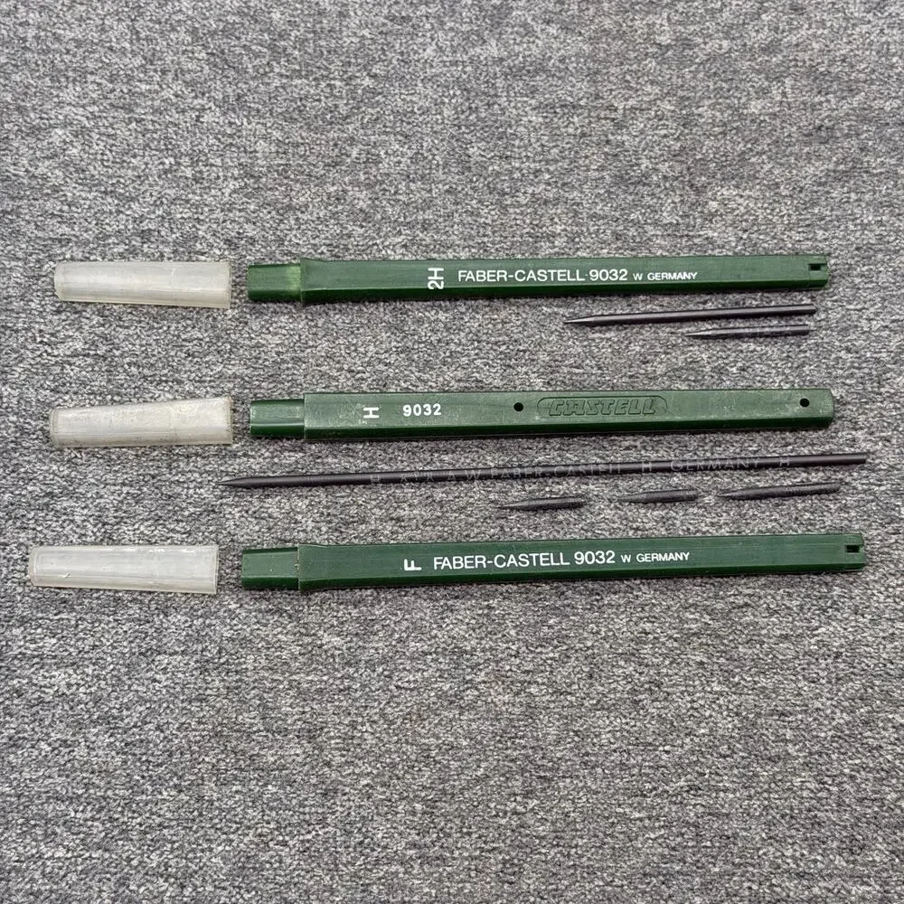 Vintage Faber-Castell 7pc Drawing Set 9032 Locktite 9400 Refill Tubes W Germany